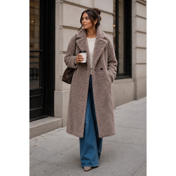 Reiss Jackets & Blazers - NWT Reiss Darla Faux Fur Coat in MINK NEUTRAL Sz S